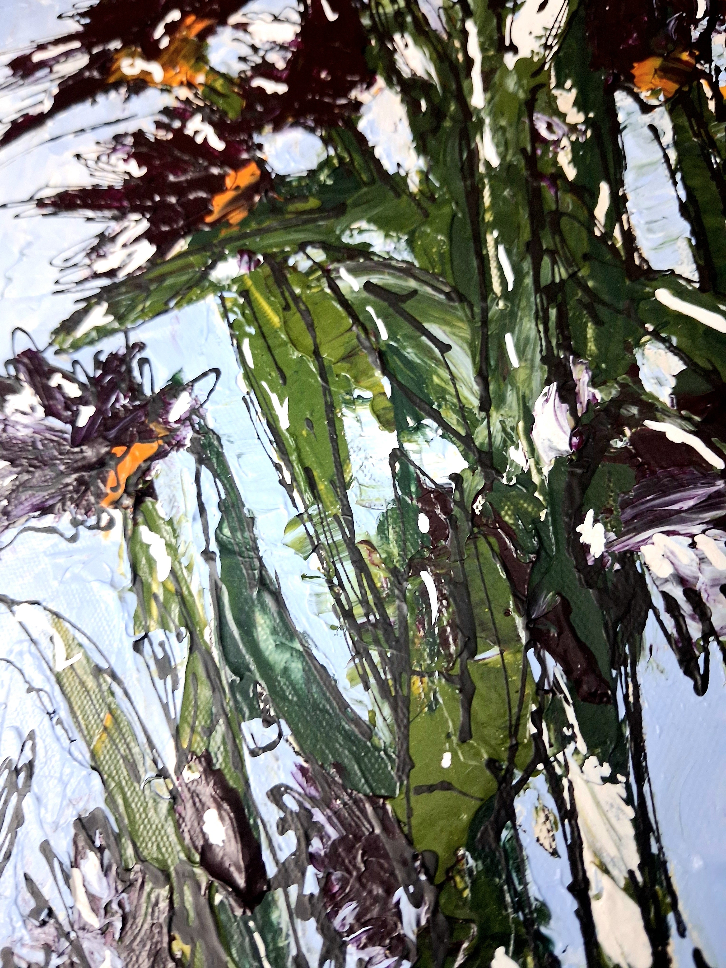 Among The Irises Mixed Media /Acrylic Original (20x10x2)