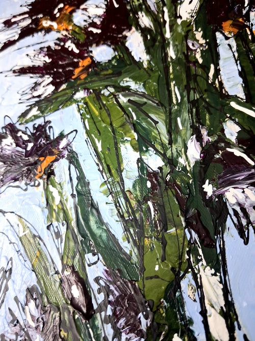 Among The Irises Mixed Media /Acrylic Original (20x10x2)