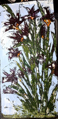 Among The Irises Mixed Media /Acrylic Original (20x10x2)