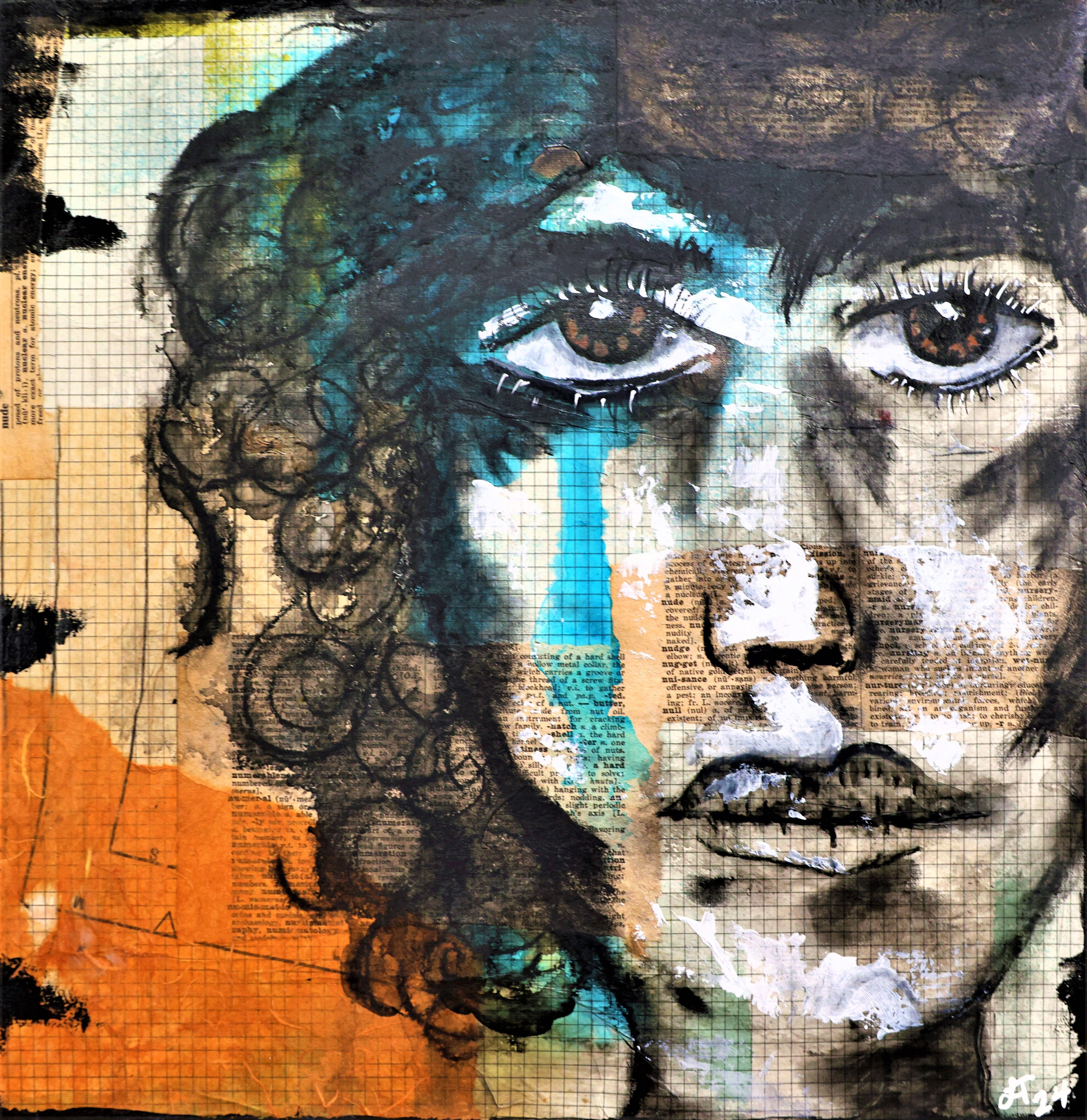 Beneath The Surface Mixed Media Original (12x12)