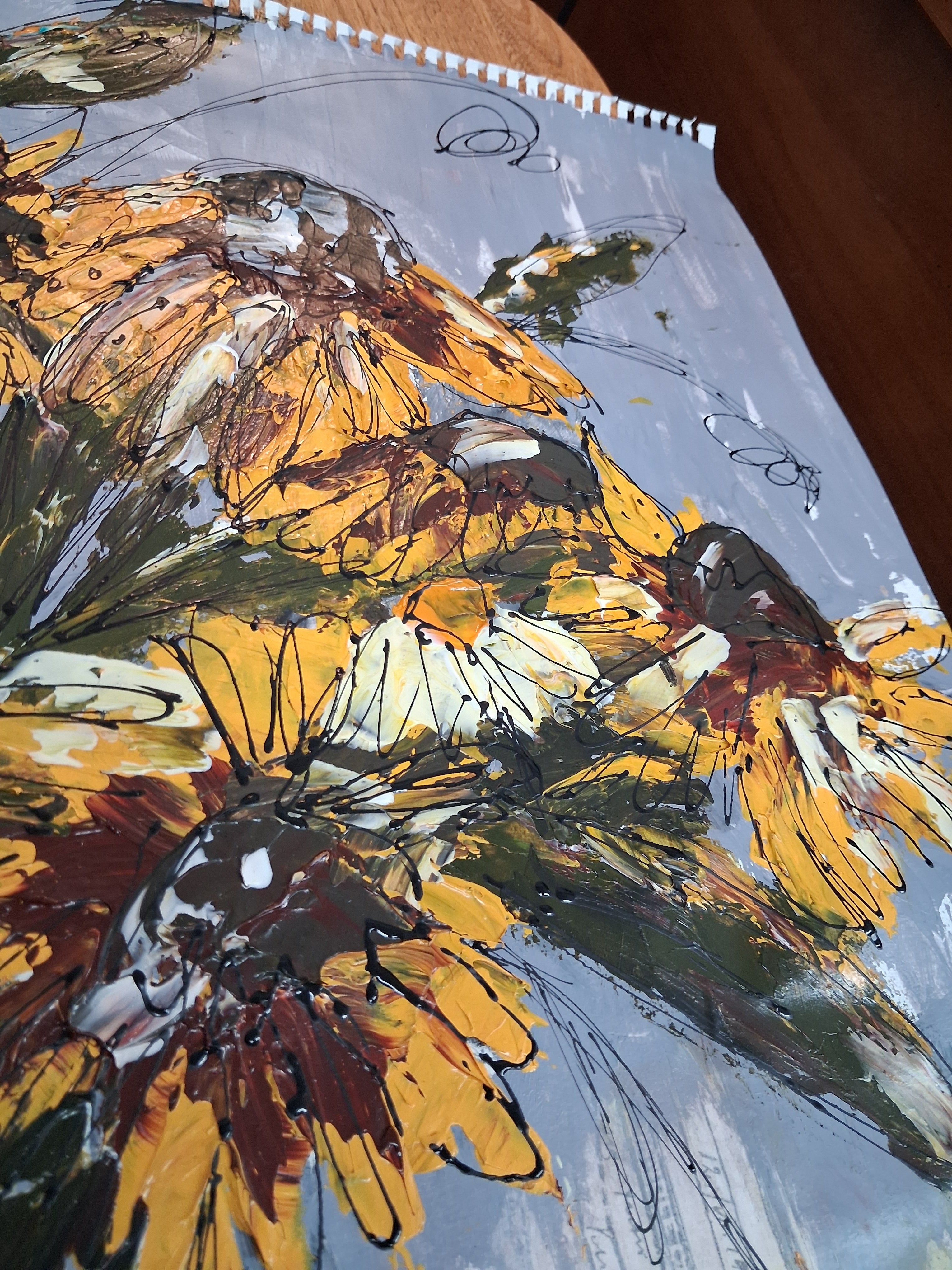 Golden Hour Gathering Mixed Media Acrylic Original (24x18)