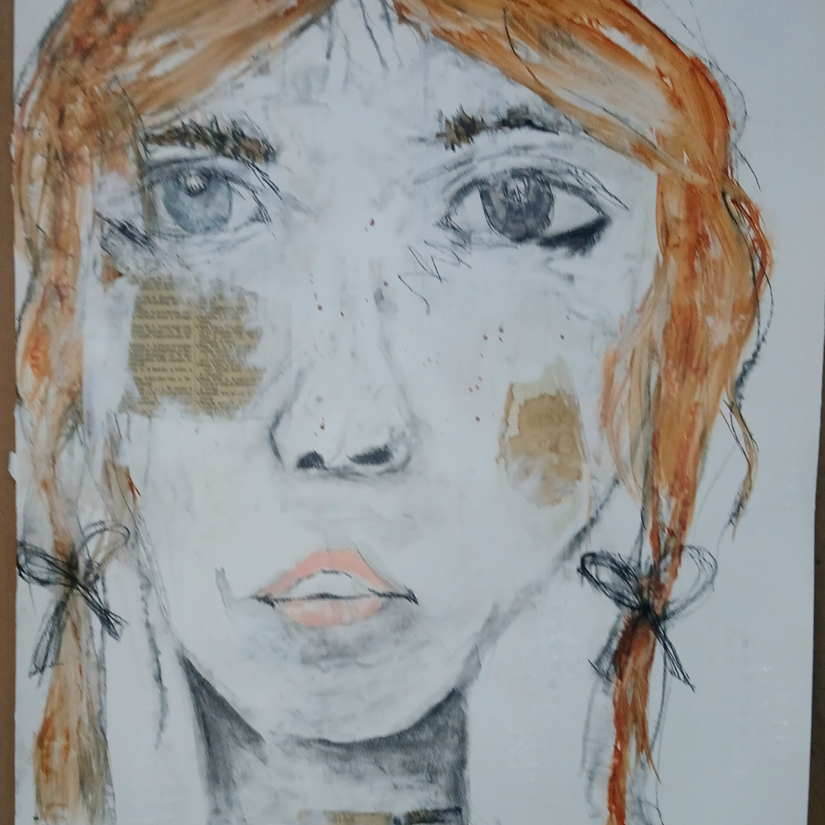 Redemption — Original Mixed-Media Portrait, 30 × 21 inches