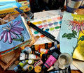 Loose and playful abstract florals painting workshop